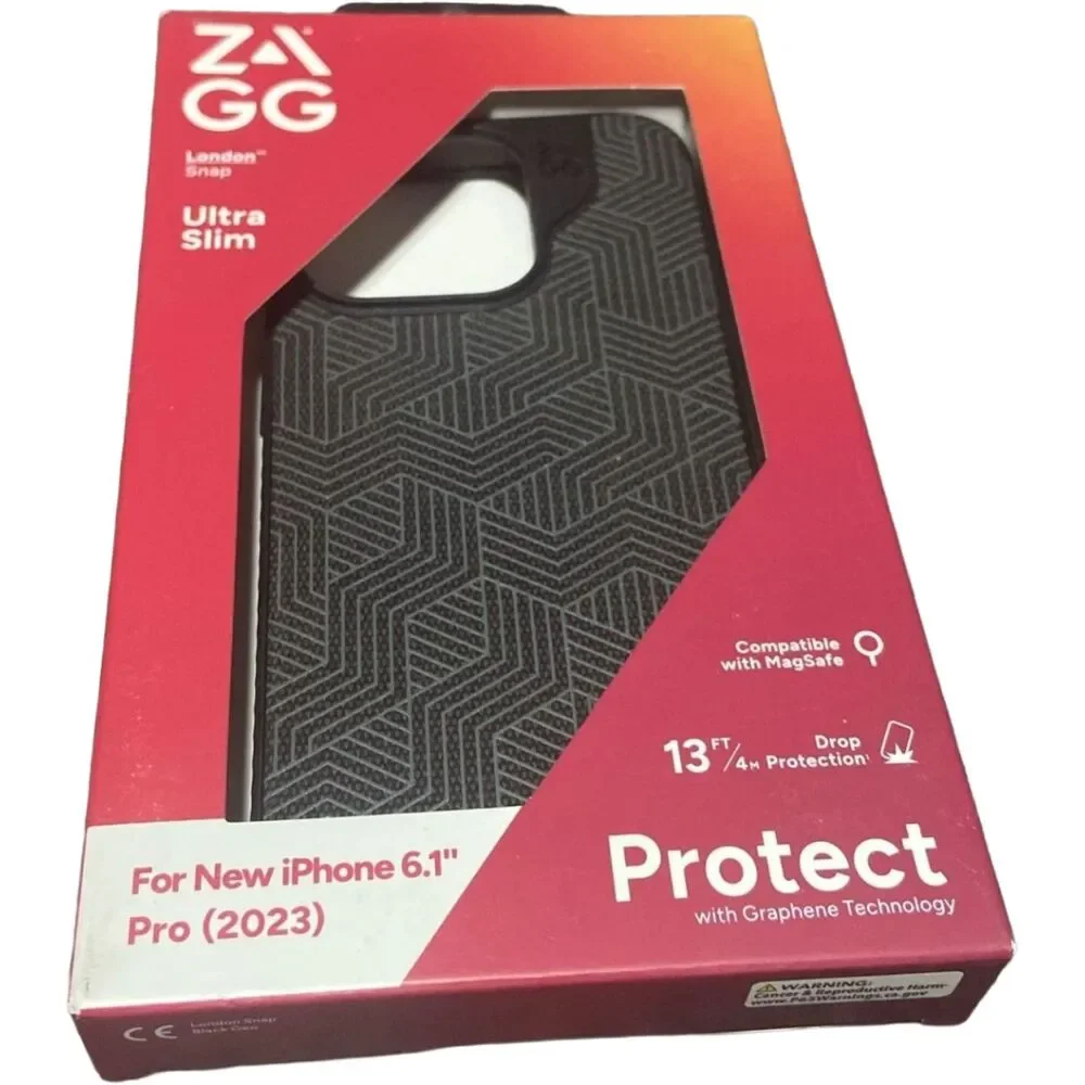 iPhone 15 Pro Case ZAGG London Snap MagSafe Black 6.1